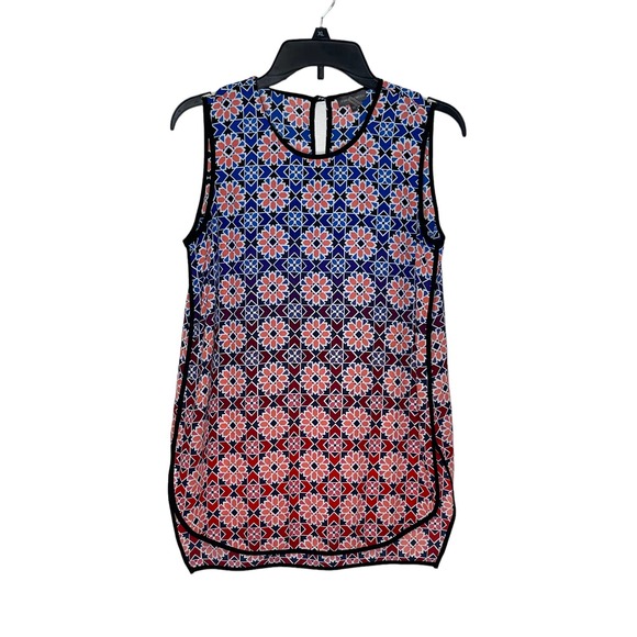 Vince Camuto Sleeveless Valencia Tile Ombre Tunic Tank Top Keyhole Back Women XS - Picture 1 of 8